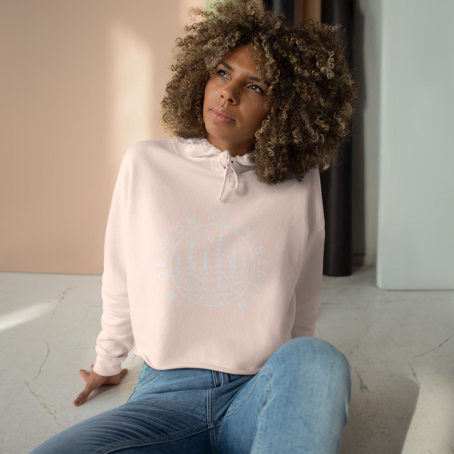 In Oregon as in Heaven Crop Hoodie