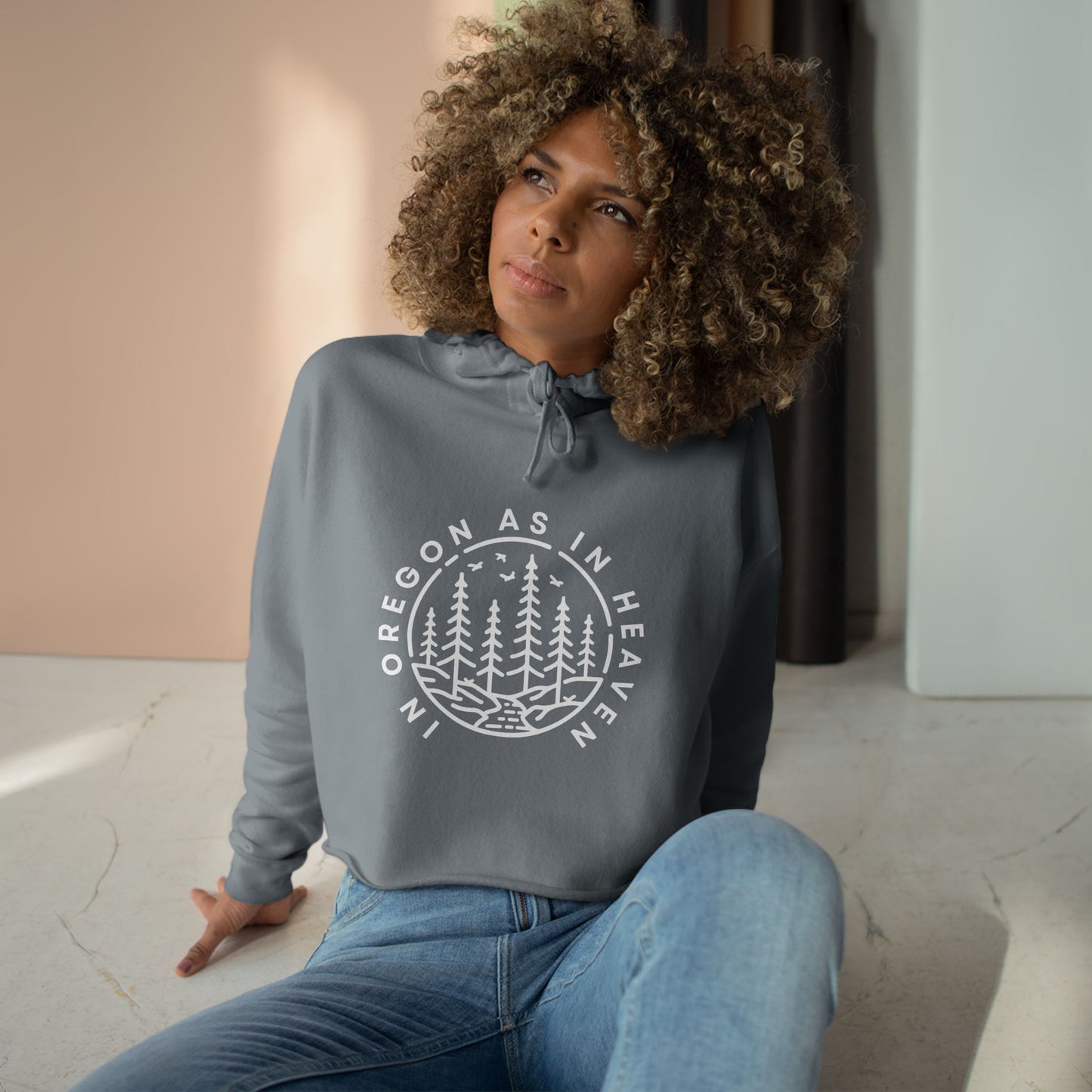 In Oregon as in Heaven Crop Hoodie