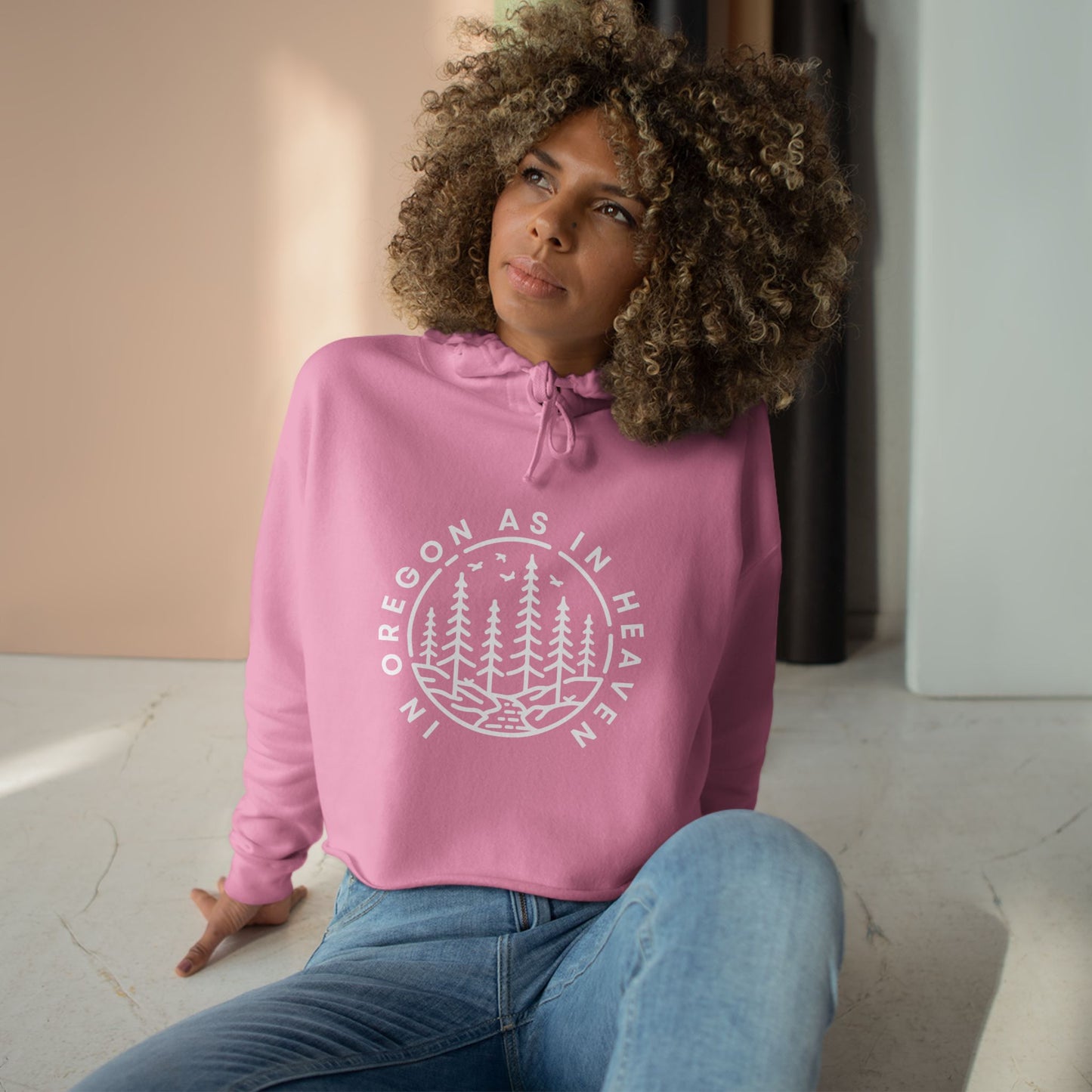 In Oregon as in Heaven Crop Hoodie