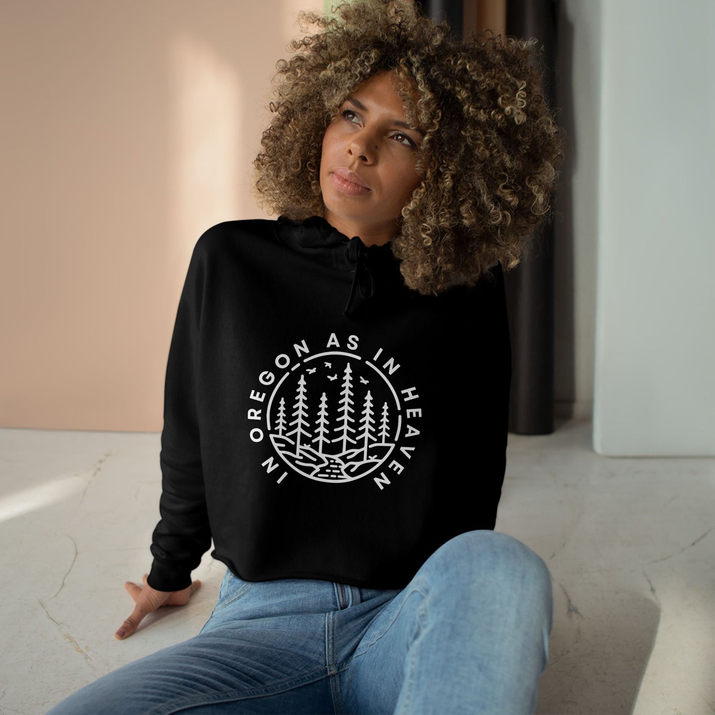In Oregon as in Heaven Crop Hoodie