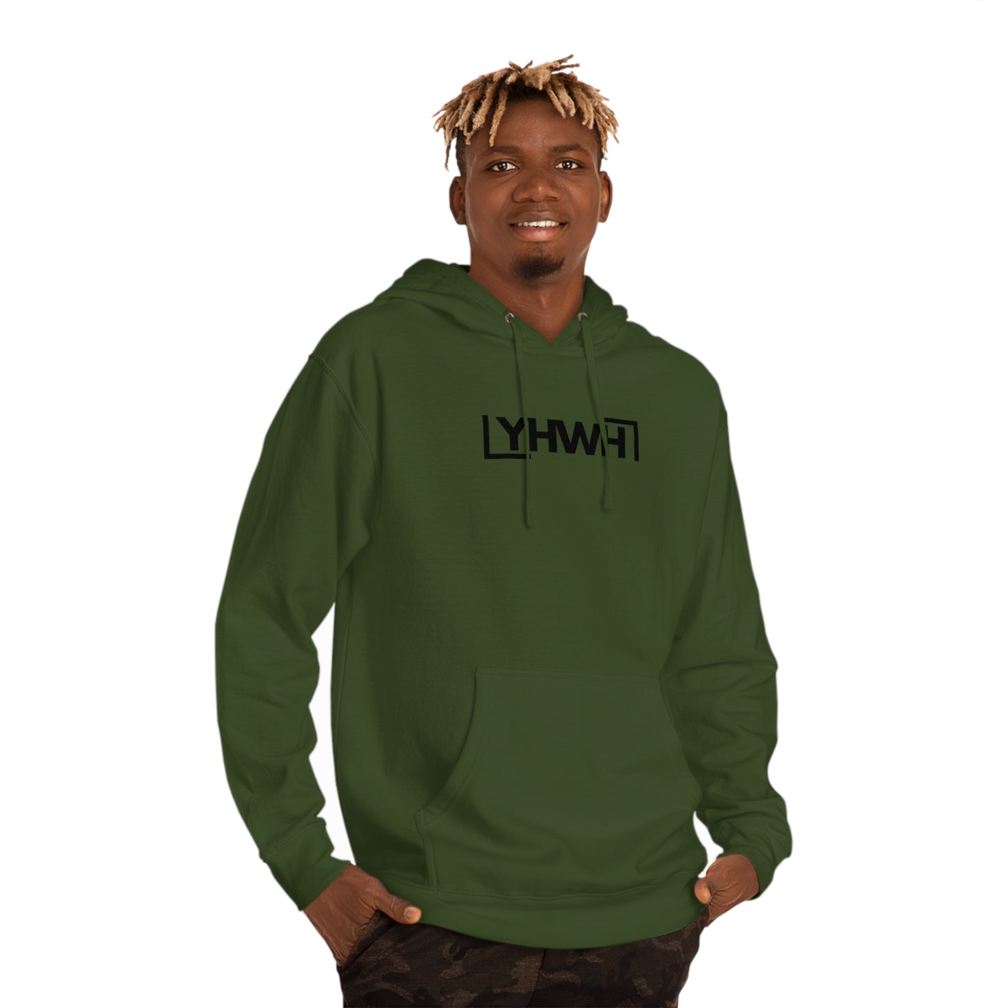 Minimalist YHWH Unisex Hooded Sweatshirt - Comfortable Casualwear for All Seasons