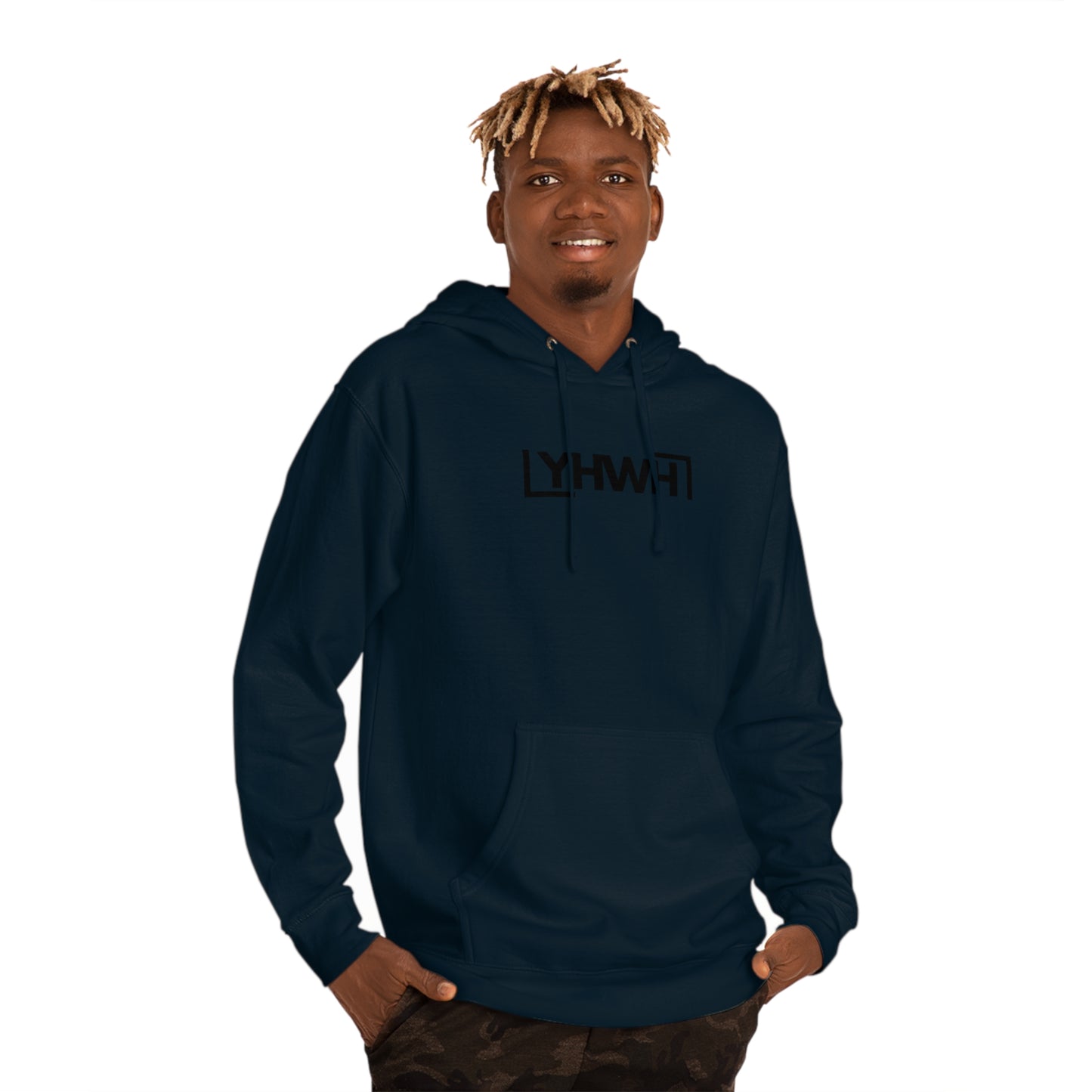 Minimalist YHWH Unisex Hooded Sweatshirt - Comfortable Casualwear for All Seasons