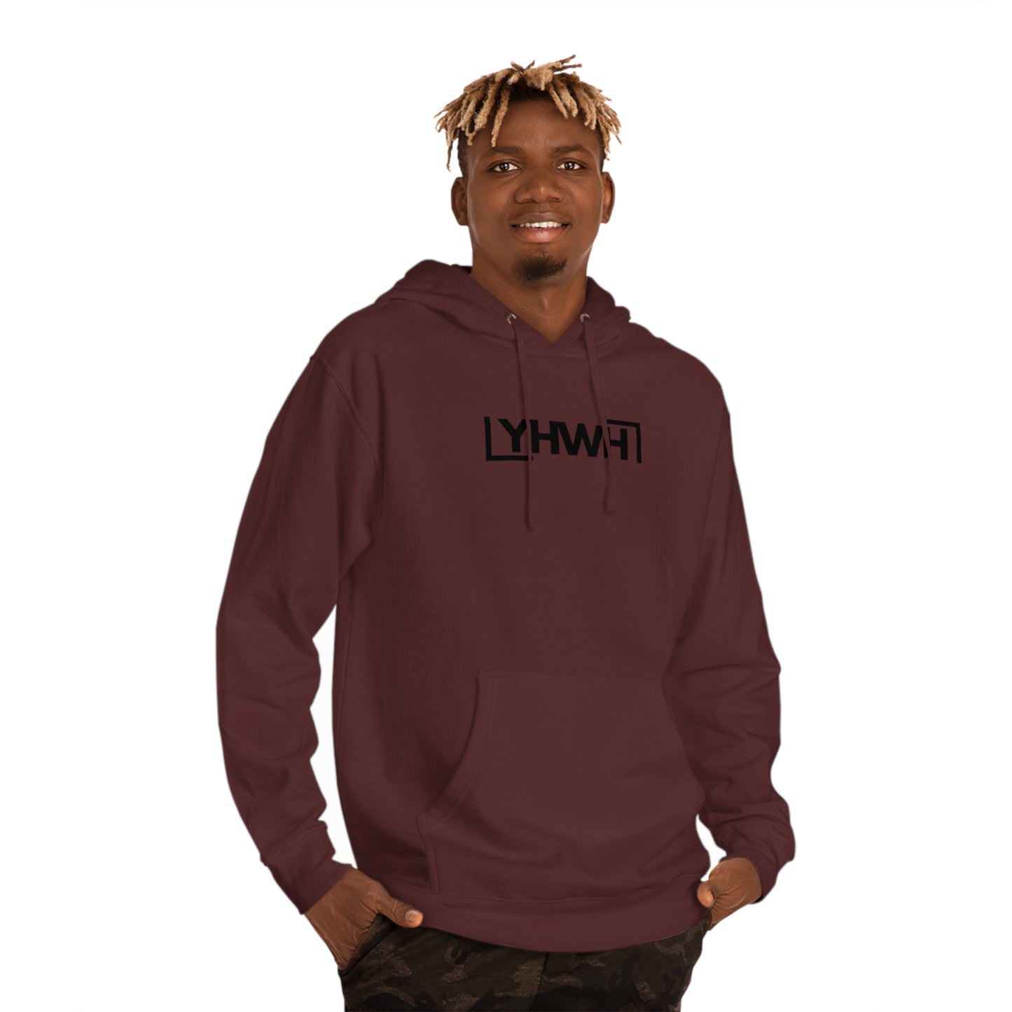Minimalist YHWH Unisex Hooded Sweatshirt - Comfortable Casualwear for All Seasons